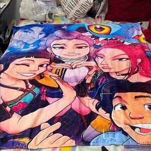 Vibrant Multicolor Anime Throw Blanket